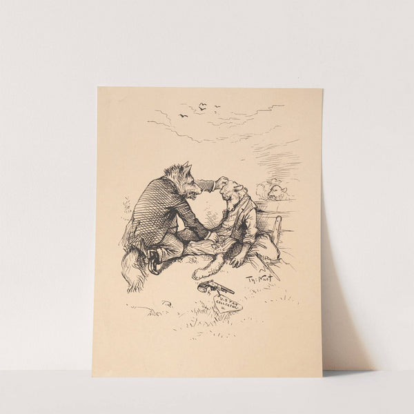 The wolf and the lamb fable by Thomas Nast