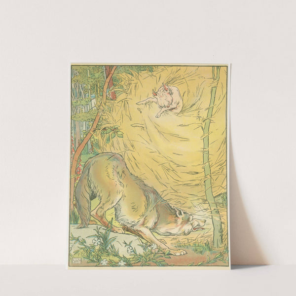 The wolf blows down the house of straw (1904) by Leonard Leslie Brooke