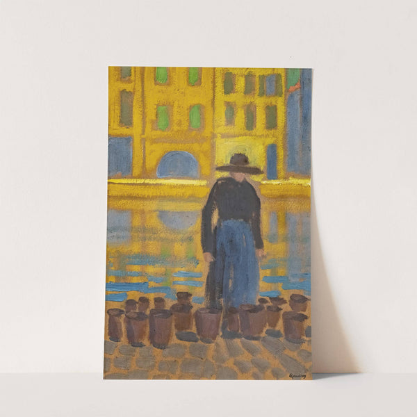 The woman trader in pots by Georges Gaudion