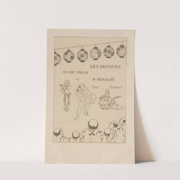 Theater performance with musicians and wrestlers (1888) by Henri-Charles Guérard