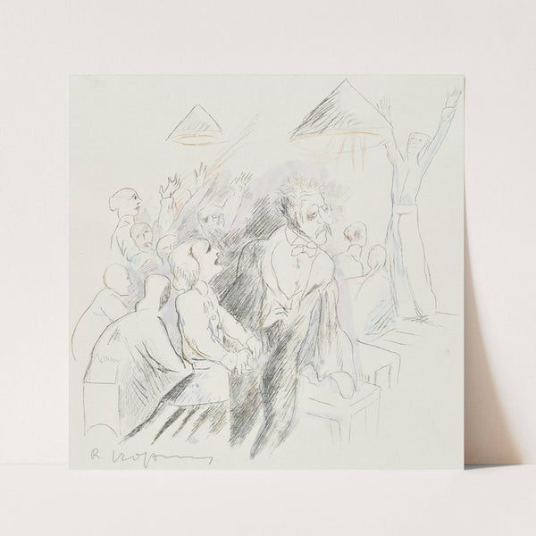 Theaterszene mit gestikulierenden Personen (1918) by Rudolf Grossmann