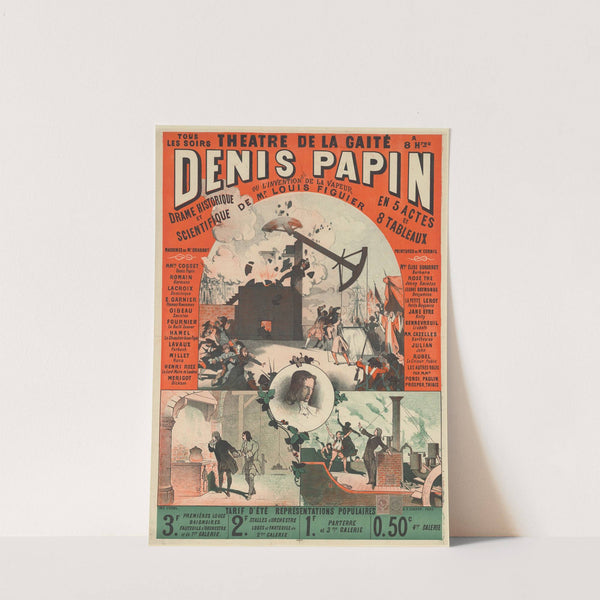 Théâtre de la Gaîté. Denis Papin ou l’invention de la vapeur. Drame historique et scientifique de Mr Louis Figuier, en 5 actes et 8 tableaux (1882) by Imp. Franc