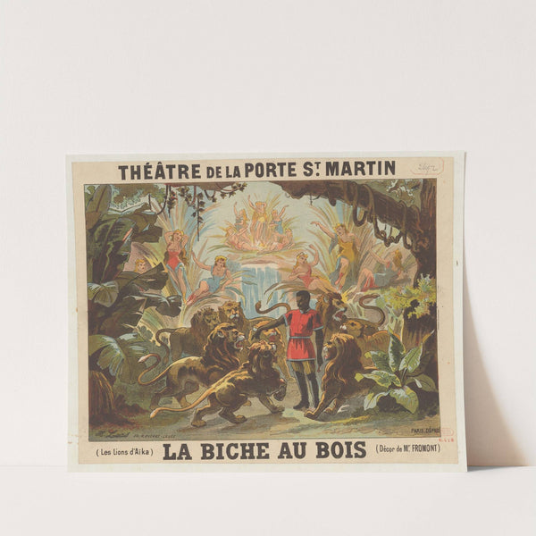 Théâtre de la Porte Saint-Martin La Biche au bois. Les lions d’Aïka (1881) by Imp. H. Laas