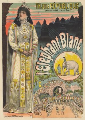Théâtre de la République… L’éléphant blanc, drame en 5 actes et 9 tableaux de MM Dornay & X. de Montepin (1894)