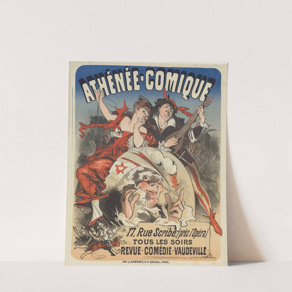 Théâtre de l’Athénée-Comique, 17 rue Scribe… Revue, comédie, vaudeville (1876) by Jules Chéret