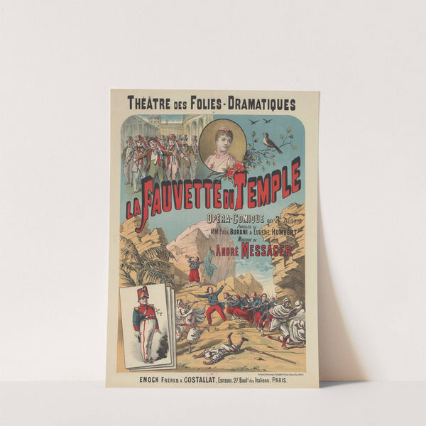 Théâtre des Folies-Dramatiques. La Fauvette du Temple, opéra comique en 3 actes, paroles de M.M. Paul Burani & Eugène Humbert (1885) by Imp. Charles Lévy