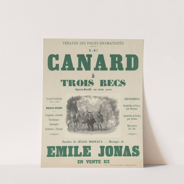 Théâtre des folies dramatiques. Le canard à trois becs, opéra Bouffe en 3 Actes (1869) by Gustave Donjean