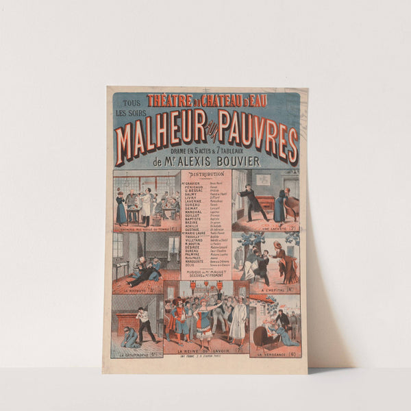 Théâtre du Château d’eau. Malheur aux pauvres (1881) by Imp. Franc