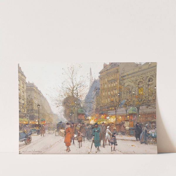 Theatre Du Gymnase, Boulevard De Bonne-Nouvelle by Eugène Galien-Laloue