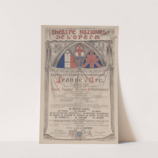 Théâtre national de l’Opéra. Représentation extraordinaire. Jeudi 8 novembre 1917. Jeanne d’Arc (1917) by René Payen