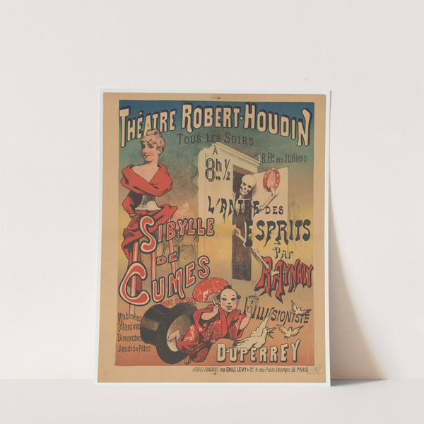 Théâtre Robert-Houdin… l’antre des esprits par Raynaly Sybille de Cumès, truc déposé. L’illusioniste Duperre (1888) by Imp. Emile Lévy