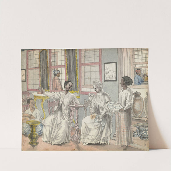 Theevisite in een Europees huis in Batavia (1779 - 1785) by Jan Brandes