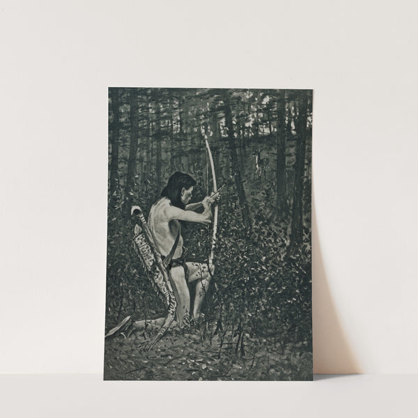 Then upon one knee, uprising, Hiawatha aimed an arrow (1891) by Frederic Remington