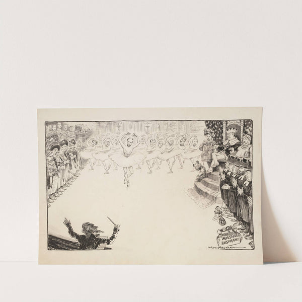 Theodore Roosevelt as a king, watching a ballet performance by a group of men in women’s costumes (1905) by William Henry Walker