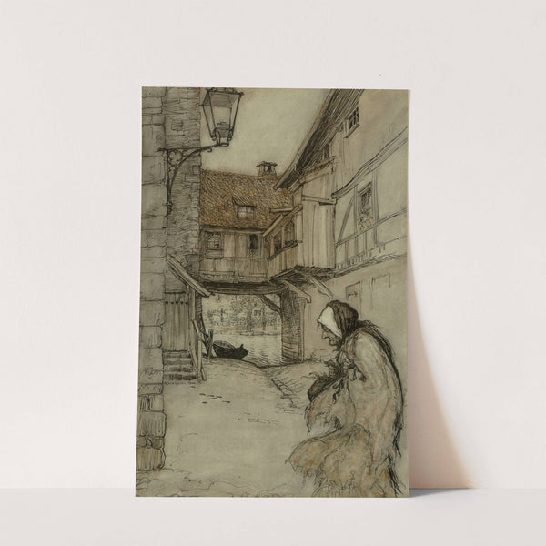 There was an Old Woman Who Lived in a Village (1909) by Arthur Rackham