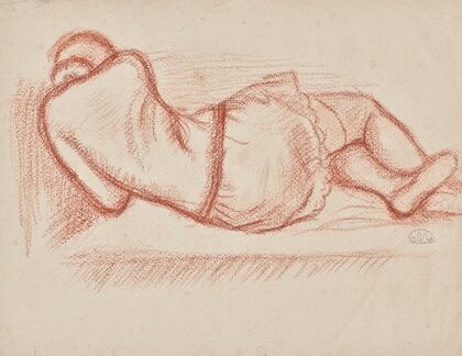 Thérèse au repos couchée dans l’atelier, vêtue (1922) — size preview