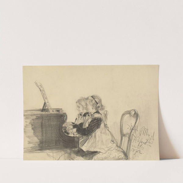 Therese und Grete Herrmann beim Klavierspiel (1872) by Adolph von Menzel