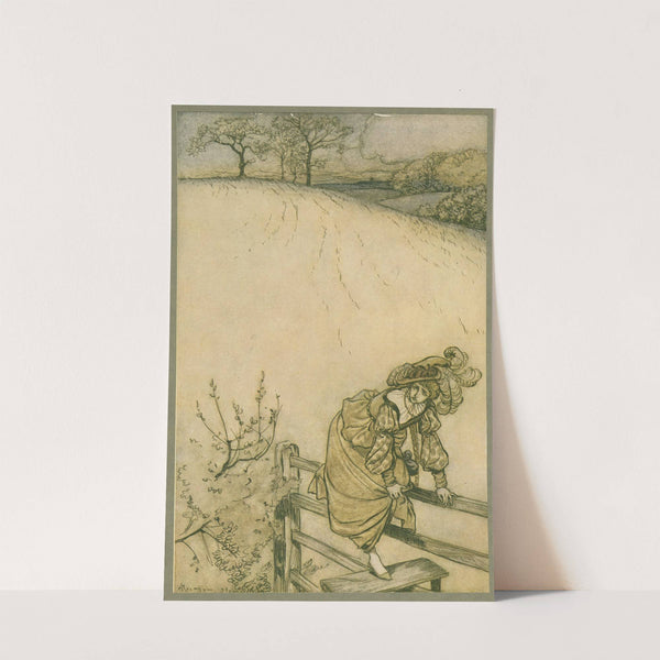 These stiles sadly bothered Odille. (1911) by Arthur Rackham