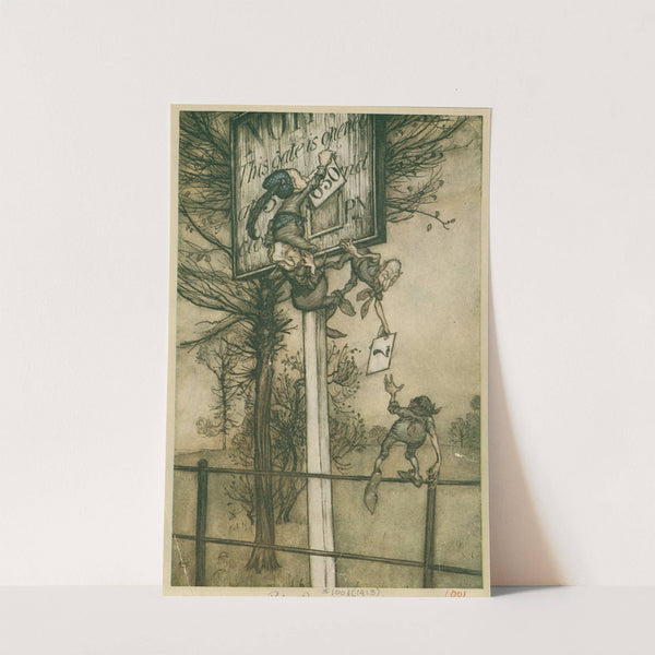 These tricky fairies sometimes change the board on a ball night (1913) by Arthur Rackham