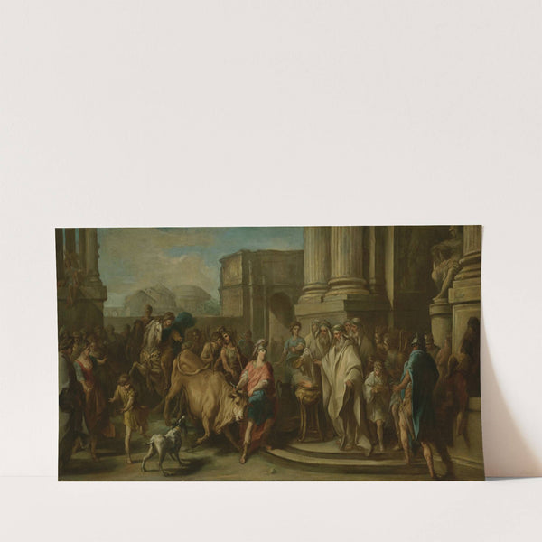 Theseus Taming the Bull of Marathon (circa 1730) by Charles-André van Loo