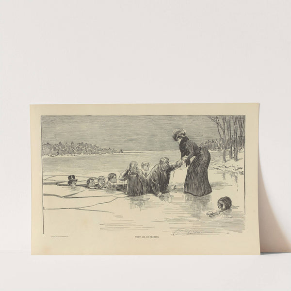They all go skating (1900-1905) by Charles Dana Gibson