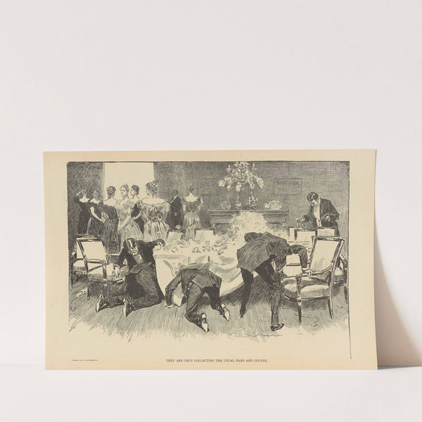 They are only collecting the usual fans and gloves (1893-1900) by Charles Dana Gibson