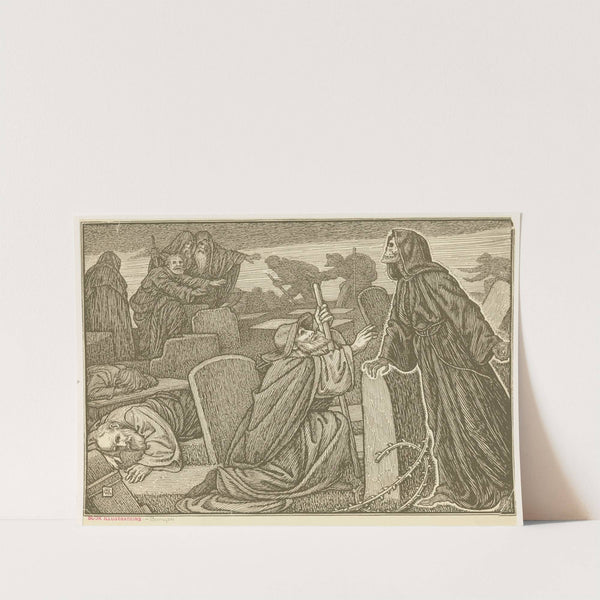 They perceived several men walking up and down among the tombs that were there. by George Woolliscroft Rhead