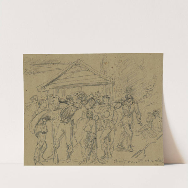 Thirsty men at a well by Alfred Rudolph Waud