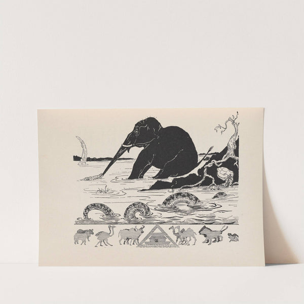 This is the Elephant's Child having his nose pulled by the Crocodile by Rudyard Kipling
