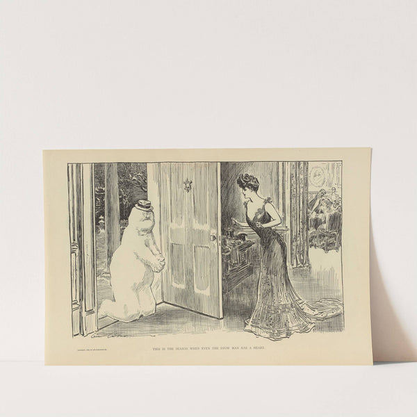 This is the season when even the snow man has a heart (1900-1905) by Charles Dana Gibson