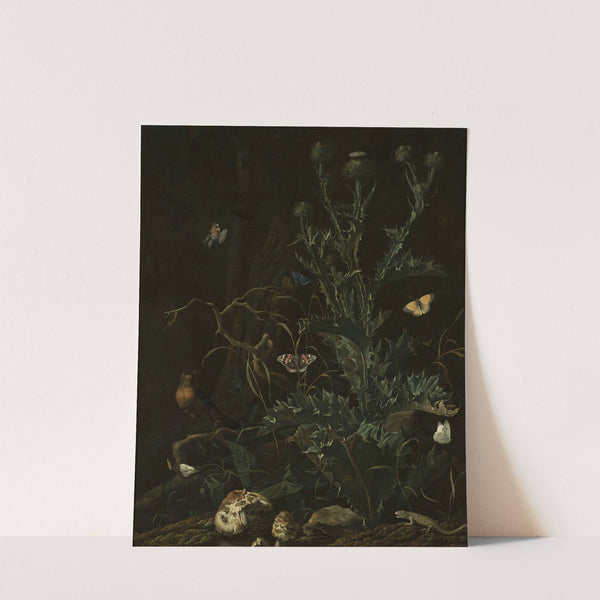 Thistles, butterflies and a lizard by Abraham Jansz. Begeyn