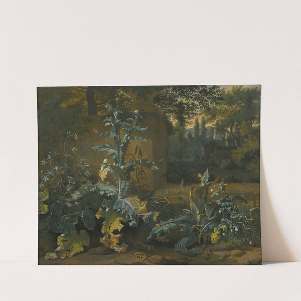 Thistles, Dock And Other Forest-Floor Plants In A Parkland Setting With Frogs, Butterflies And Snails by Dirk Maas