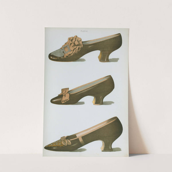 Three bronze shoes, the first worn on stage by the actress Miss Ada Cavendish by T. Watson Greig