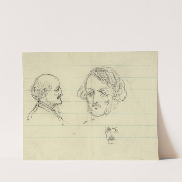 Three bust portraits, including Benjamin Butler by Alfred Rudolph Waud