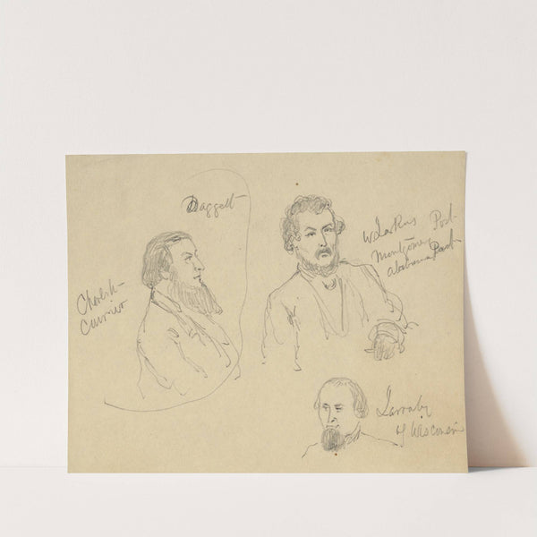 Three bust portraits including news papermen by Alfred Rudolph Waud