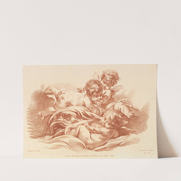 Three Children On Dolphin (1755–76) by Gilles Demarteau the Elder