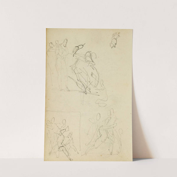 Three compositional studies of figure group by Théodore Géricault