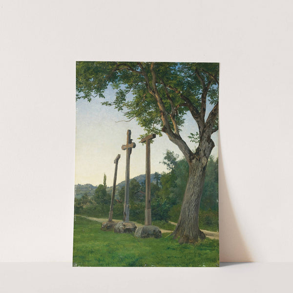 Three Crosses Along A Country Lane by Robert Zünd