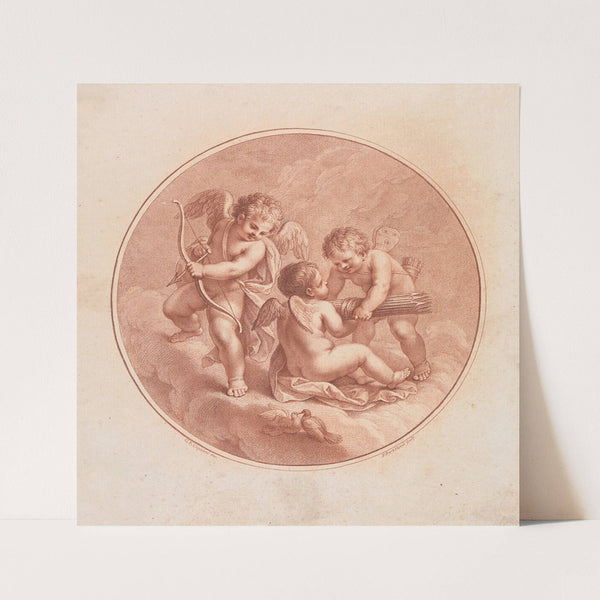 Three Cupids With Bows & Arrows, And Two Doves (ca.1785) by Giovanni Battista Cipriani
