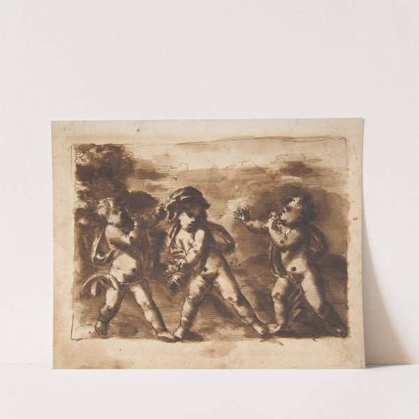 Three Dancing Putti by Leonardo Scaglia