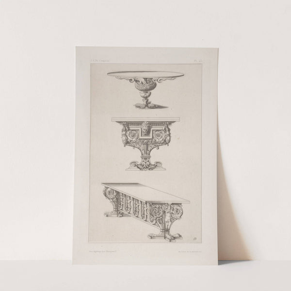 Three designs for tables. by André-Charles Boulle