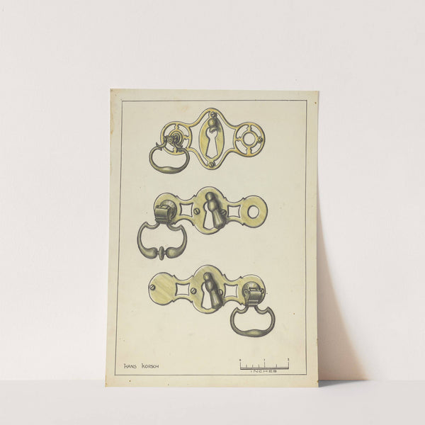 Three Door Handles by Hans Korsch