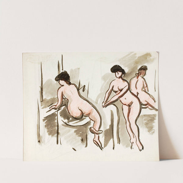 Three Female Nudes by Carl Newman