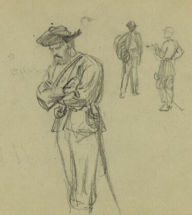 Three figure studies of soldiers