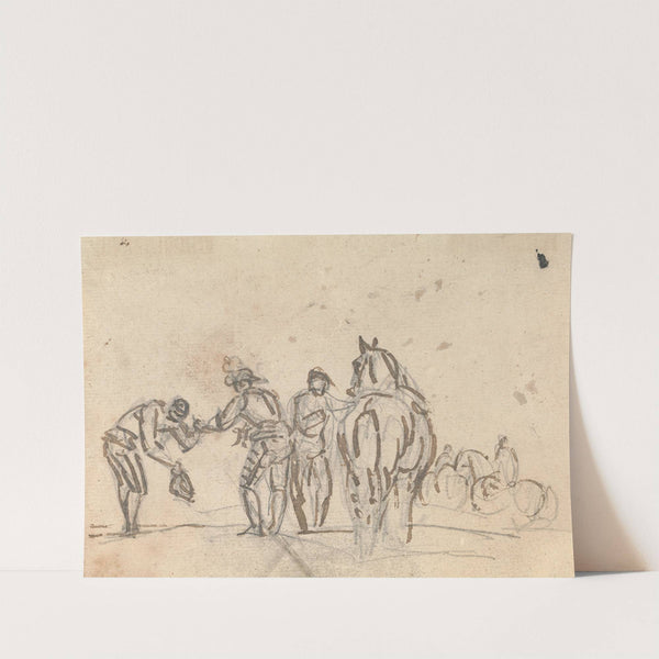 Three Figures beside a Horse by Sawrey Gilpin