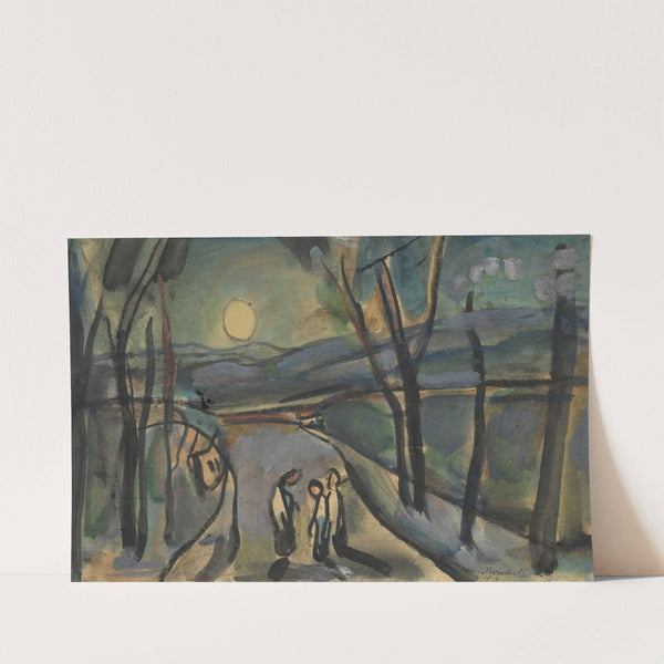 Three Figures in a Moonlit Landscape (1914) by Georges Rouault