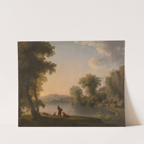 Three Fisherman Resting Alongside A Lake by Follower of William Ashford