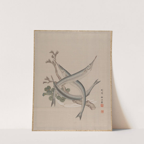 Three Fishes and a Branch (ca. 1890–92) by Seki Shūkō