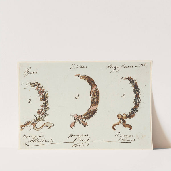 Three half floral wreaths by Johann Wolfgang Von Goethe