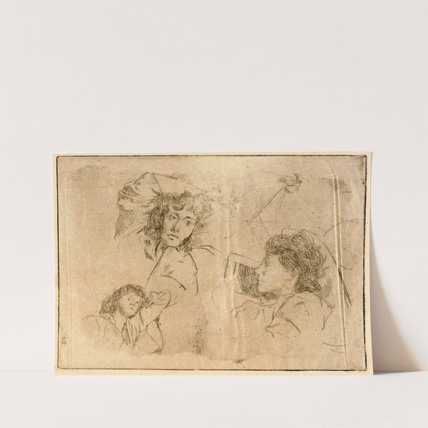 Three Heads–Sketches (ca. 1887-1893) by Julian Alden Weir